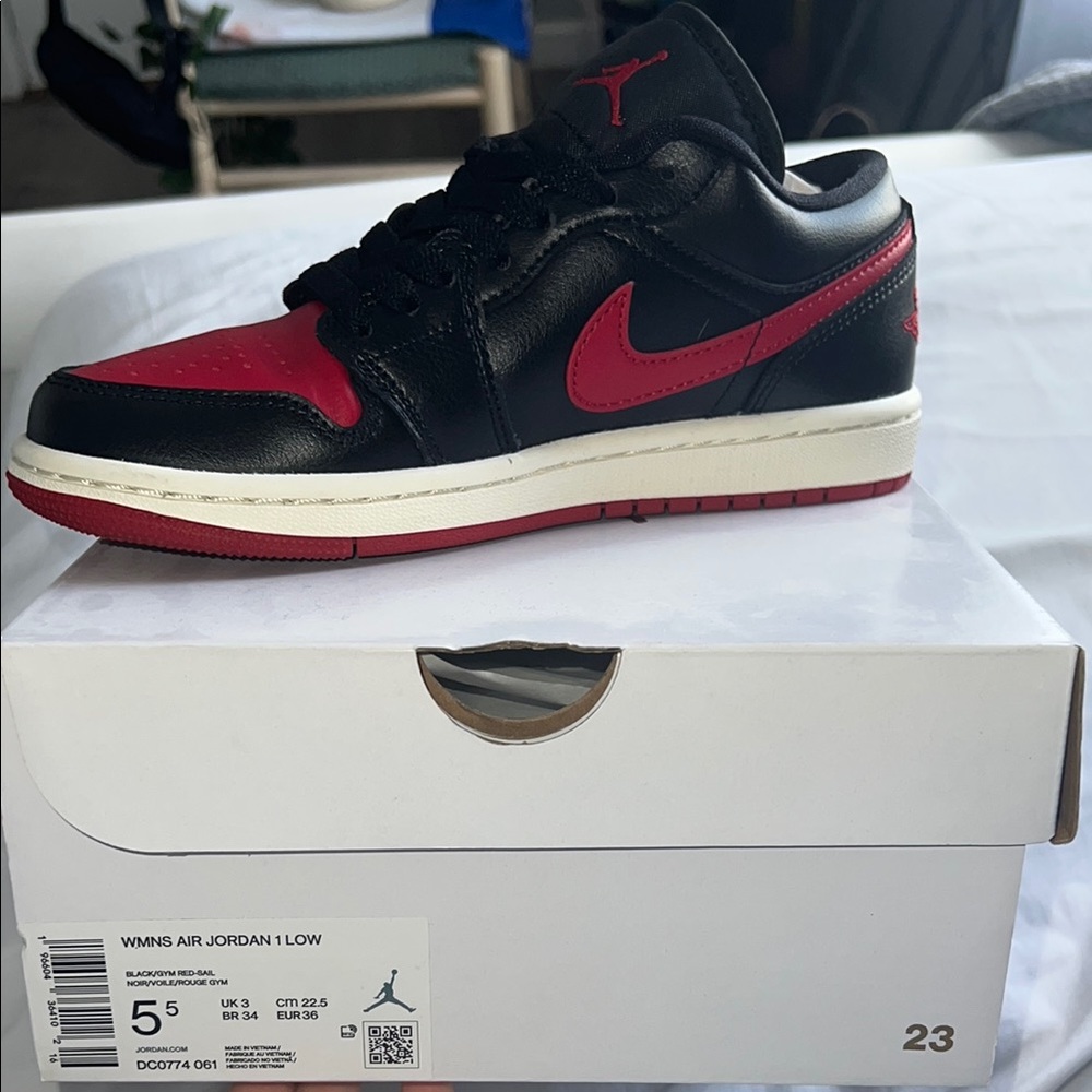 Black and Red Low-Top Sneakers